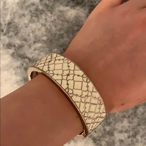 gold and cream enamel bangle bracelet